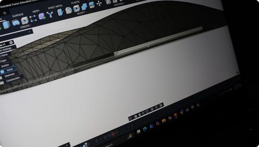 3D model of an insole in CAD software